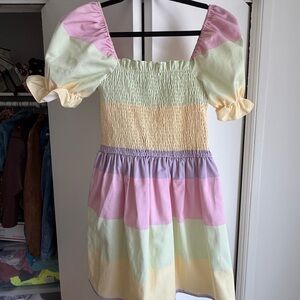 OLIVIA RUBIN Pastel Striped Mini Dress